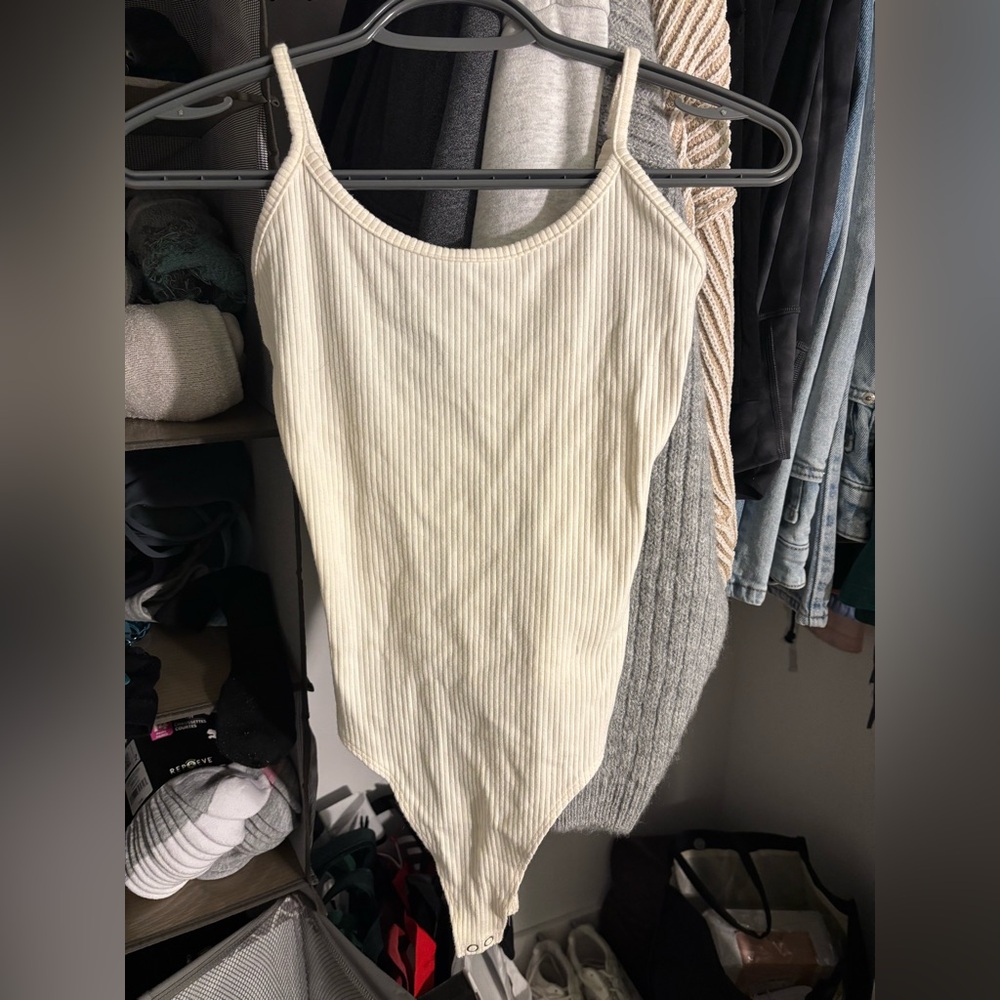 American Eagle Outfitters Light Cream Bodysuit